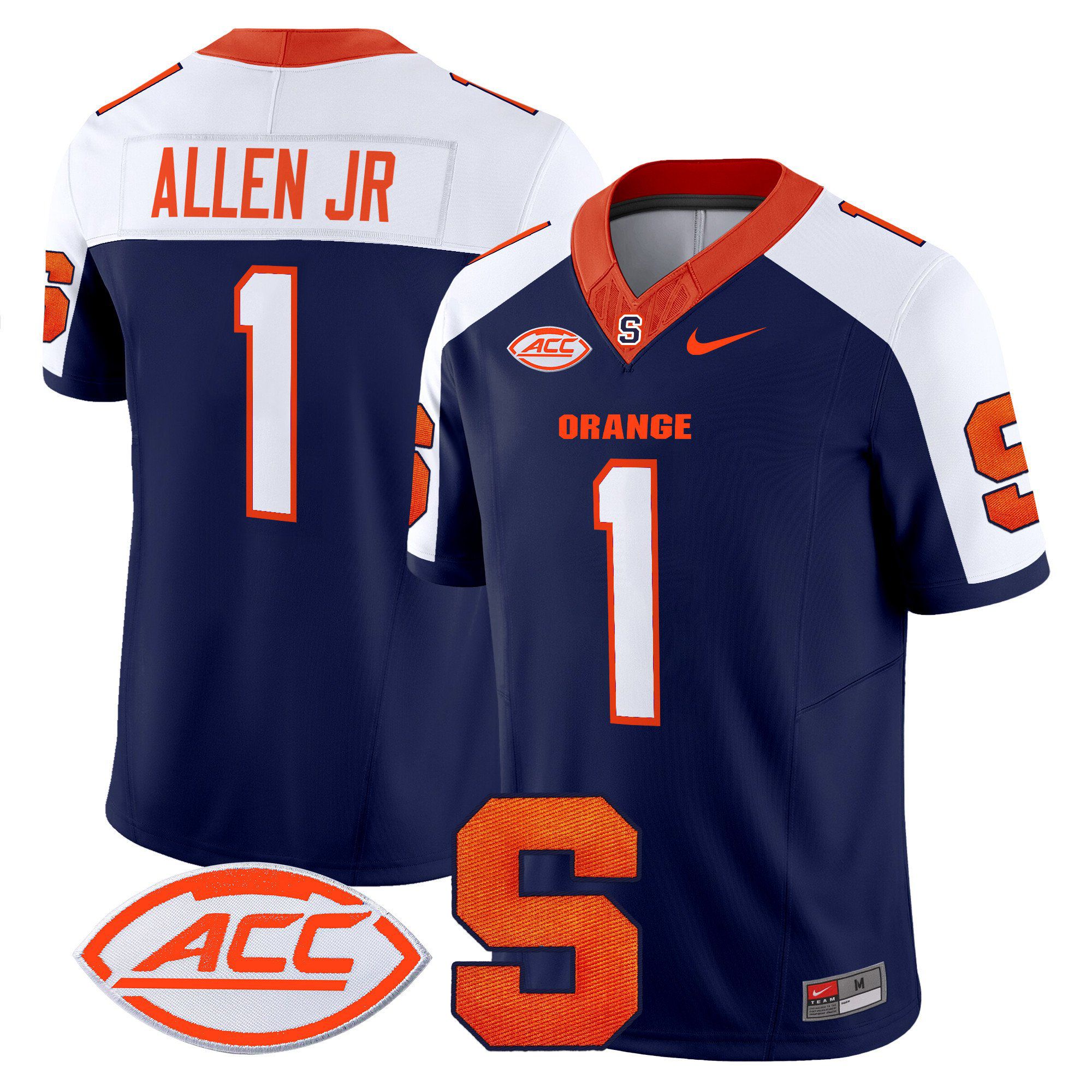 Men Syracuse Orange #1 Allen jr Blue Nike 2024 Vapor Limited NCAA Jersey->ncaa teams->NCAA Jersey